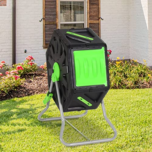 INLIFE 153608 - Compostador de tambor (60 x 43 x 74 cm, 70 L, polipropileno, 6 kg)