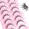 Parriparri Wimpern Manga Lashes 7 Paar KüNstliche Wimpern Natürlicher Look Anime Fake Lashes Wispy Sipky Cosplay Eyelashes Cut into Clusters