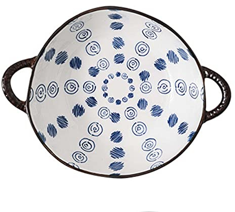 Bol à ramen, bol de petit-déjeuner, bols à céréales, bols à curry, bol en céramique avec poignée, bol à ramen en céramique, bols pho grands, bol à nouilles Udon, bol à soupe micro-ondes-fleur blanche