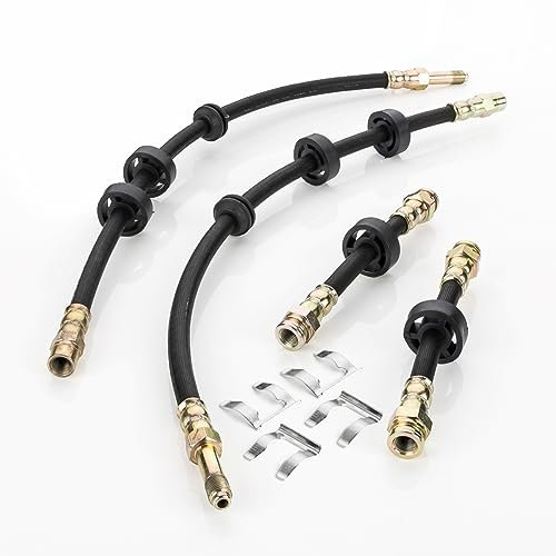 LST 4x Bremsschlauch Set vorne hinten + Halteklammer Polo Classic 6K