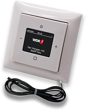 Busch Jäger DAB+ (DAB PLUS) Unterputz Radio (8215U-101) Balance SI alpinweiß, Komplett-Set 8215 U – 101, Rahmen und Radioabdeckung inkl. 0,9 Meter EBROM Wurfantenne zur Empfangsoptimierung