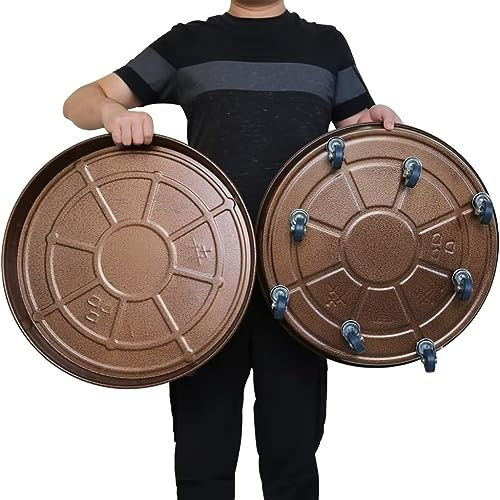 Robuster Pflanzenständer mit Rollen, 172,4 kg, Metall-Pflanzenständer mit Rollen, runder Pflanzgefäß, Rollfuß, Blumentopf, für Innen- und Außenbereich, Bronze, 2 Stück