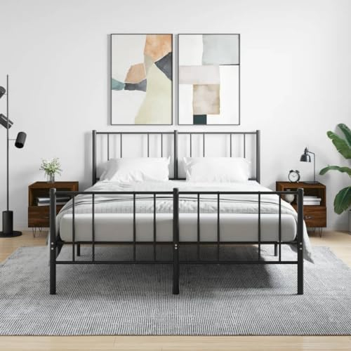 TANZEM Nachttische 2Stk. Braun Eichen-Optik 40x35x47,5cm Holzwerkstoff, Nachtschrank, Nachtkonsole, Bedside Tables, Beistellschrank, Nachtkästchen, Nachtkommode, Nightstand 827435