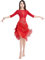 MUZIZY Frauen Proffesional Bauchtanz, Quaste Schlitz Bauchtanz Rock Bauchtanz Kostüme Bauchtanz Outfit Praxis Rock,Rot,XXL
