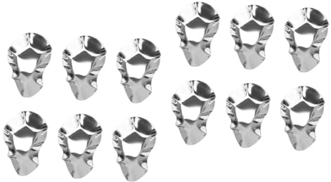 Ciieeo 12 Piezas plato de ostras de acero inoxidable herramienta platos de condimento de acero inoxidable asadera platos para mojar tazones para mojar Francés Metal