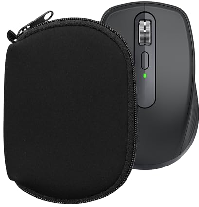 kwmobile Hülle kompatibel mit Logitech MX Anywhere 3 / Anywhere 3S - Neopren Hülle für PC Mouse Schutzhülle - Computer Maus Tasche - Neopren Tasche für PC-Maus - Schwarz