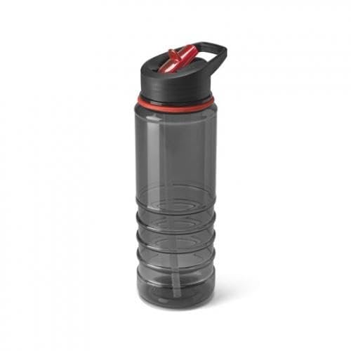 Black & Red 750ml Water Bottle With Straw Leakproof Sports Portable Drinks Mug Flask Bottles