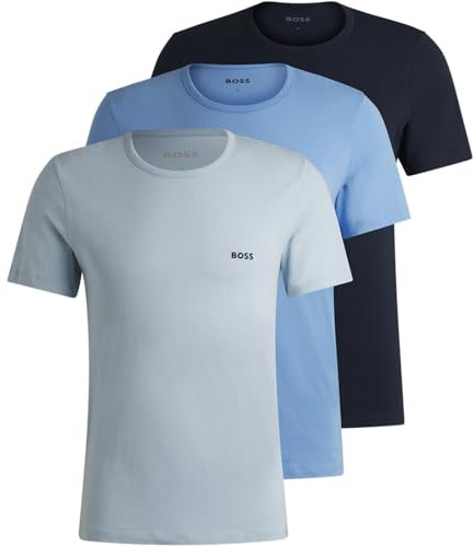 BOSS Mens Pack Classic T-Shirt Navy/Blue/Blue M