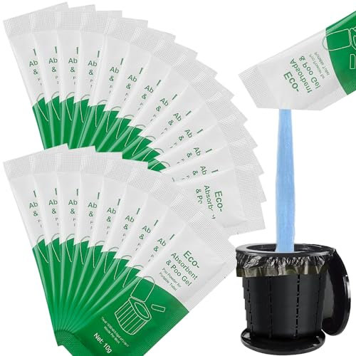 30Pack Poo Gel for Portable Toilet,Camping Toilet Powder for Potty Bags,Eco Absorbent Gel Poo Urine Powder Portable Toilet Gel Packets for Camping Travel Emergencies Outdoor Hiking