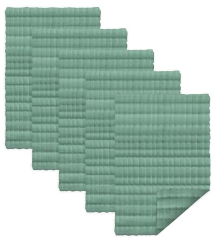 Lanjue 5 Stück Spucktücher Baby, Weiche Mulltücher Baby 50x25 cm aus Baumwolle, 6 Lagig Saugstark Waschlappen Baby Mullwindeln für Jungen Mädchen (Grün)