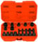 TANGZON 16PCS Brake Calipers Socket Set, 1/2 Inch Drive Master Deep Impact Socket Set, Drive Wrench Brake Adjusting Tool Kit, Compatible with Engines and Hubs of Most Car Brands (Orange)