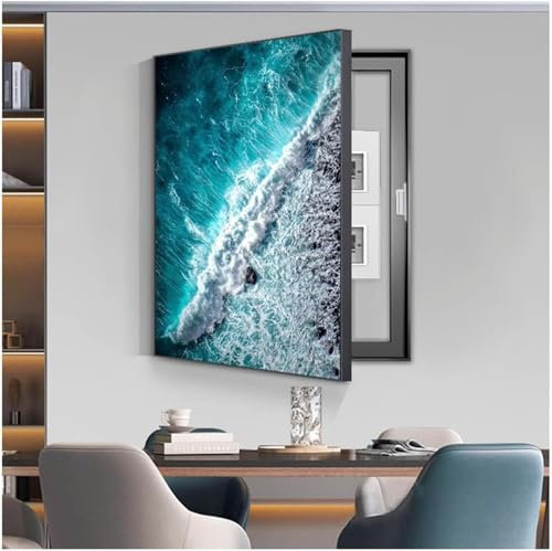 IQOAIJ Sicherungskasten Abdeckung Schrank Dekoratives Wandbild Zähler Abdeckung Versteckter Stromkasten Dekor Landschaftsmalerei,01,30X40CM