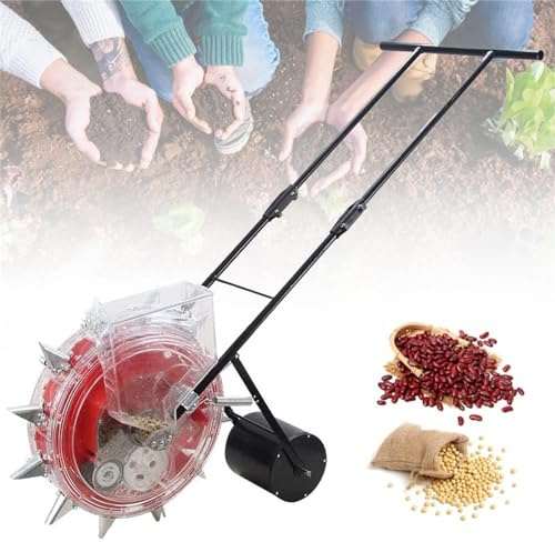 Düngerstreuer, Mais-Sämaschine mit Walze, Gartensaat-Pflanzerstreuer, Handsämaschine, Rasen- und Gartenstreuer, Pflanztiefe 3,5–7,8 cm, verschiedene Spezifikationen,10holes