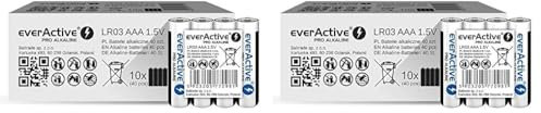 everActive AAA Batterien 80er Pack, Pro Alkaline, Micro LR03 R03 1.5V, höchster Leistung, 10 Jahre Haltbarkeit, 40 Stück