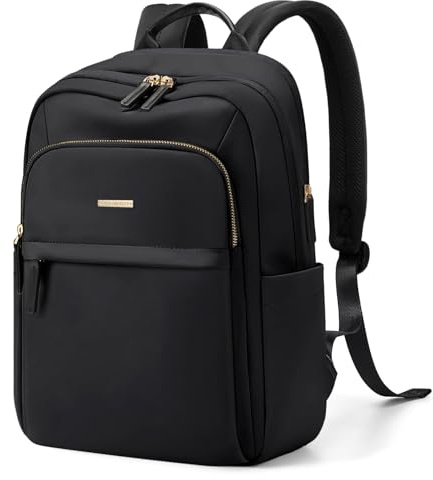 GOLF QUALITY Zaini per PC portatili Donna Perfetto per il Lavoro, Università,Viaggi, Casual Zaino per Ryanair Adatto a Notebook da 16 Pollici, Nero