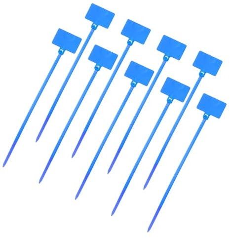 sourcing map 100 Pcs Cable Label Marker Tags, Nylon Cable Zip Tie Tags 4.3 Inch Writable Self-Locking Wire Labels Zip Ties for Organization Marking, Blue