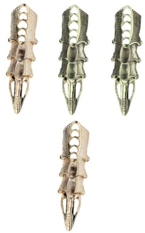 BESPORTBLE 4pcs Alloy Finger Rings Unique Ring Decors Metal Joint Bendable for Hand Jewellery