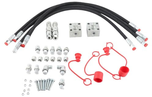 Kit Complet de Blocs de Raccordement Hydrauliques pour Excavatrices, Vanne de Dérivation à 3 Voies, avec Flexibles de 31 Pouces, pour Mini-pelles Chinoises de 1 à 2 Tonnes