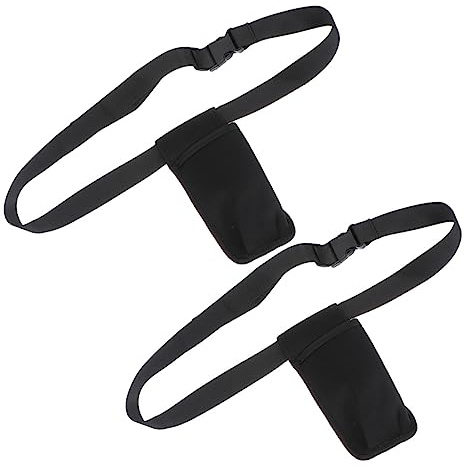 GOOHOCHY Sacoche de Ceinture pour Masseur en Néoprène Noir, Pochette de Rangement Pratique pour Bouteilles D'huile Essentielle, pour Massage, Lot de 2 Pièces