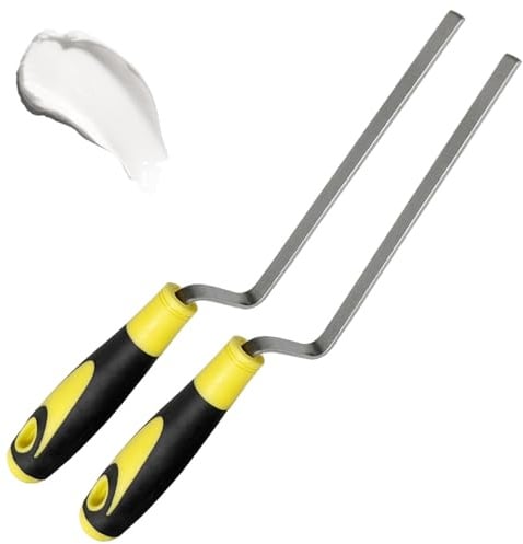 2 Stück Fugenkelle, 11 mm Fugenspachtel aus Metall | Rutschfester Gummigriff, für Mörtelanwendungen und den Hochbau, Präzises Mauern