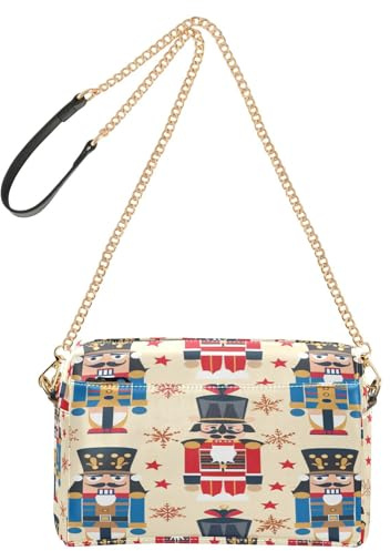 decor gift Small Crossbody Bags Vegan Leather Nutcracker Toy Soldier Croos Body Purses Zip Shoulder Handbag