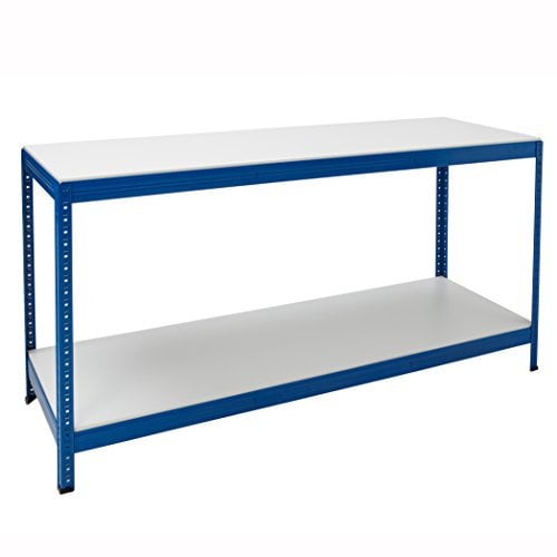 BiGDUG Essentials Industrial Workbench - Melamine Workstation Table - 900H x 1800W x 600D mm - 300 kg UDL with Lower Shelf