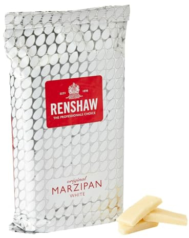 RENSHAW Ready Rolled White Marzipan Disc For 8” Cake, Marzipan for Cakes, Ready Rolled Marzipan - WHITE 1kg