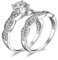 JewelryPalace White Gold Plated 925 Sterling Silver Promise Rings for Women, Wedding Eternity Engagement Rings for her, Infinity Anniversary Simulated Diamond Ring Set, Girls Womens Jewellery Gifts Q
