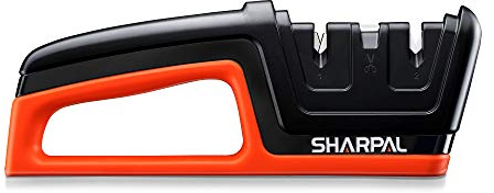 SHARPAL 206N 3-in-1 Kitchen Chef Knife and Scissors Sharpener, Sharpening Tool for Straight and Serrated Knives, Repair and Hone Blades, Fast Sharpen Scissor
