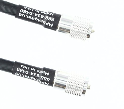 MPD Digital I LMR400 Ultraflex Times Microwave Coax Cable I Threaded on Soldered PL259 to PL259 UHF Connectors I Low Loss I CB Ham Radio, Hotspot WiFi, Radio Transmitters, Antenna I 8 FT