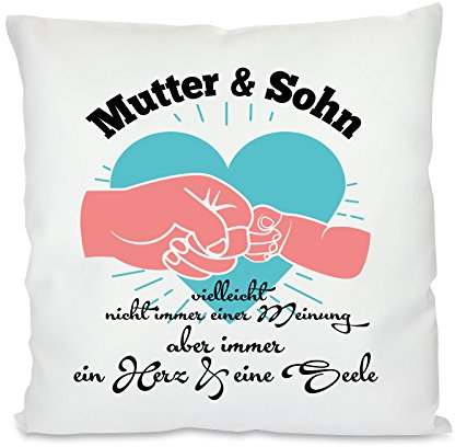 Kissen mit Motiv Modell: Ein Herz und eine Seele - Mutter-Sohn