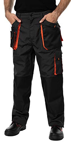 MAZALAT work wear Pantalones de Trabajo para Hombre, Pantalon de Seguridad, Pantalones de Proteccion, Ropa Hombre, Bolsillos Multiusos, S - 3XL, con Rodilleras Trabajo. Resistente S