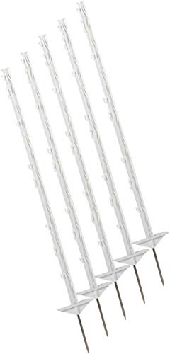 Landkaufhaus Mayer Weidezaunpfähle 105cm hoch (90cm über dem Boden), weiß 20 St. im Karton (Doppeltritt, Verdrehschutz)