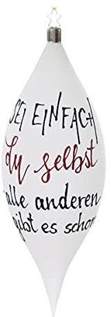 Inge-glas Glas-Hänger Olive SEI EINFACH DU SELBST weiß matt H ca. 22 cm