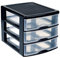 Plastic Forte, Cajonera Guadiana sobremesa, Negro, 3 Cajones
