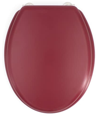 Gelco Design Dolce Abattant WC, Bois Moule, Rouge Cardinal Mate, 44 x 37,5 x 5,5 cm