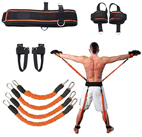 YNXing Widerstandsband-Übungsset für Arme und Beine Training Fitness Bands to Improve Agility, Speed and Fitness - Gym Equipment for Football, Basketball (Orange)