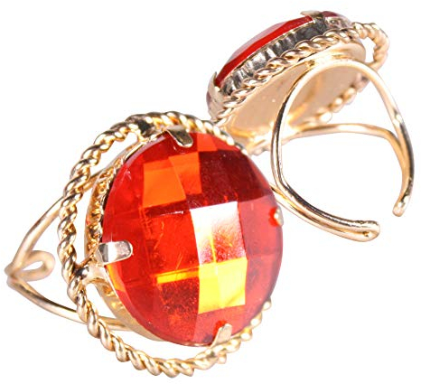 Thetru 2021 Nikolaus-Ring Rund Einheitsgröße Rot/Gold