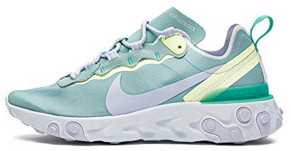 Nike W React Element 55 Sneakers Celeste Lilla BQ2728-301 (38.5 - Celeste)