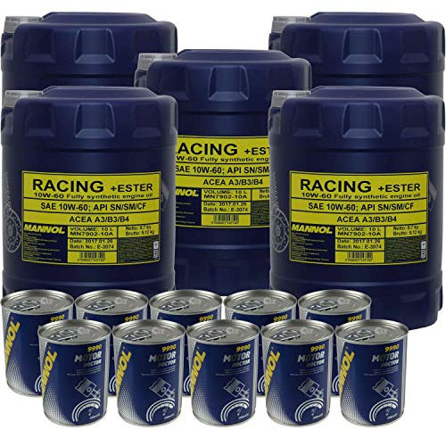 50L Motoröl MANNOL SAE 10W-60 RACING+ESTER 10xMotor Doctor
