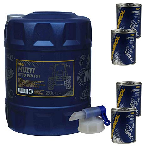 20L Motoröl MANNOL Multi UTTO WB 101 API GL-4 4xMotor Flush