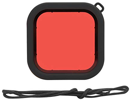 VBESTLIFE Filtro de Buceo con Lente de cámara de acción, Filtro Impermeable de Buceo subacuático con Cuerda Colgante para 8(Rojo)