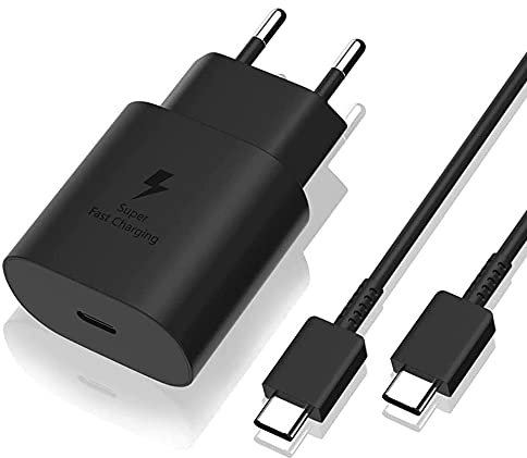 Chargeur Rapide 25W + Cable Compatible avec Samsung S25/S24/S24 FE/S23 FE/A25/A54/A34/A14/S23/S22/S22 Plus/Zflip 6-5-4-3/Zfold 6-5-4-3/S21 FE/S21/S21 PLUS/S21 ULTRA/S20 FE/S20/A53/A52/A16 Phonillico®