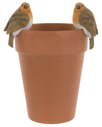 Animal Crackers SET of 2 Robin Plant Flower Pot Hangers novelty garden ornament decoration bird lover gift