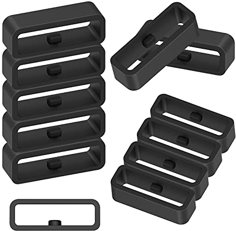 Molain Lot de 12 boucles de bracelet de montre de rechange en caoutchouc, 12 bracelets de montre en silicone, anneaux de fixation de montre (4 x 18 mm + 4 x 20 mm + 4 x 22 mm)