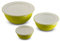 Omada Design, Kit de 3 bols à salade avec couvercle (0,5 l, 1,5 l, 3,5 l) Intérieur blanc et extérieur coloré, Microban antibactérien Ligne Sanaliving