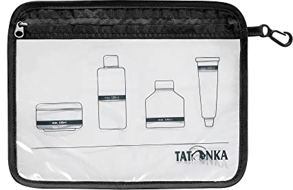 Tatonka Kulturbeutel Zip Flight Bag A5 - Transparenter Beutel zur Mitnahme von Flüssigkeiten im Flugzeug-Handgepäck - 22 x 18 cm (Black)