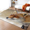 Morbuy 3D Tier Drucken Teppich Wohnzimmer Flanell Kurzflor Teppiches, Modernes Teppich Waschbar rutschfest Krabbelmatte für Kinderzimmer Schlafzimmer Dekoration (80x120cm,Fuchs)