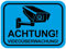 Samunshi® Aufkleber Achtung Videoüberwacht Blau - Schild Sticker - Hinweisschild Warnschild Vorsicht vor: Kameraüberwachung Überwachungskamera Alarmanlage Alarmgesichert - 8x5,8cm mehrfarbig