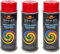 VE-INDUSTRIES Lot de 3 bombes de peinture selon RAL - 400 ml - Vernis coloré pour bois, métal (3002 rouge carmin)